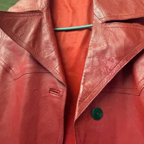 Red leather coat - tailor-made - Picture 3 of 3